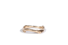 Solid Gold Rose Twig Ring