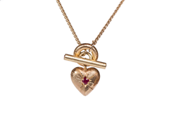 Small Gold Tudor Locking Love Heart Pendant