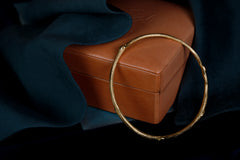 Thick Solid Gold Rose Twig Bangle