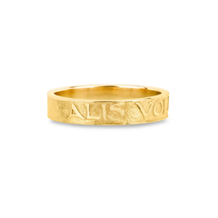 Solid Gold Alis Volat Motivational Ring