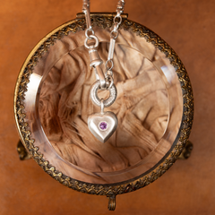 Small Tudor Locking Heart necklace in Sterling Silver