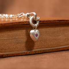 Small Tudor Locking Heart necklace in Sterling Silver
