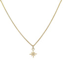 Solid Gold North Star necklace with ethical diamond