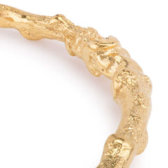 Oak Twig bangle in Solid gold cast from a real English Oak Twig