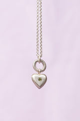 Small Tudor Locking Heart necklace in Sterling Silver