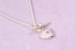 Small Tudor Locking Heart necklace in Sterling Silver