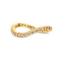 Solid gold eternity wave rings