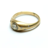 Gold gypsy style diamond ring