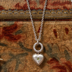 Small Tudor Locking Heart necklace in Sterling Silver