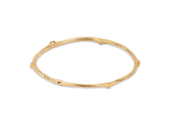 Thick Solid Gold Rose Twig Bangle