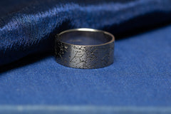 Gay wedding bands to celebrate LBGTQI+ marriage ceremony rings for male couple grey gold handmade by goldsmith in Great Britain England his and his union civil partnership rings