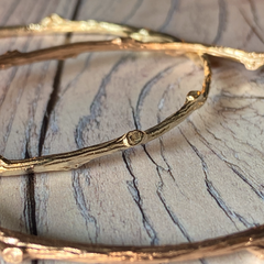 Solid Gold Stackable Rose Twig Bangle