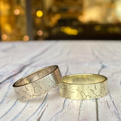 His & His Starmap Wedding Rings