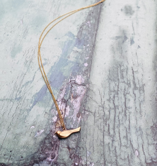 Solid gold bird necklace