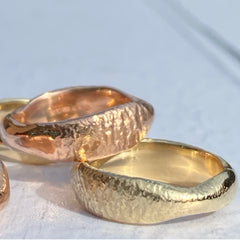 Solid gold nugget treasure ring