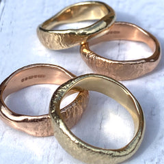 Solid gold nugget treasure ring