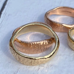 Solid gold nugget treasure ring