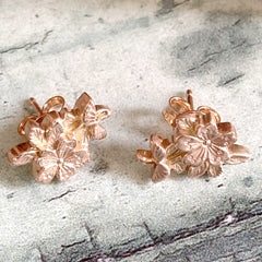 Sakura Cherry blossom solid rose gold studs