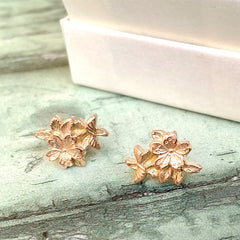 Sakura Cherry blossom solid rose gold studs