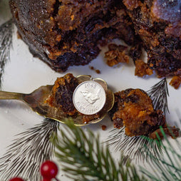 Christmas pudding farthing coin