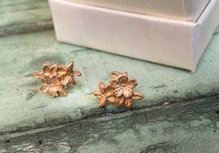 Sakura Cherry blossom solid rose gold studs
