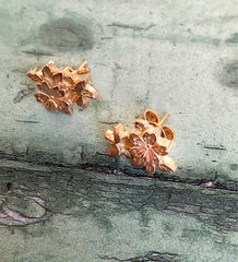 Sakura Cherry blossom solid rose gold studs