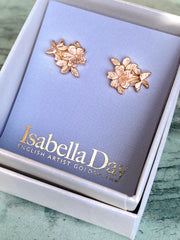 Sakura Cherry blossom solid rose gold studs