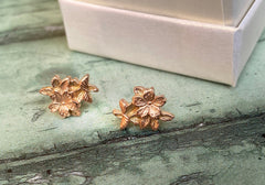 Sakura Cherry blossom solid rose gold studs