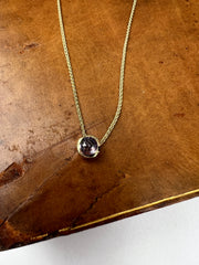 Pastel sapphire sliding solitaire necklace