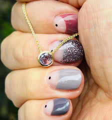 Pastel sapphire sliding solitaire necklace