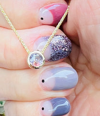 Pastel sapphire sliding solitaire necklace