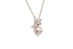 Small Tudor Locking Heart necklace in Sterling Silver