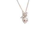 Small Tudor Locking Heart necklace in Sterling Silver