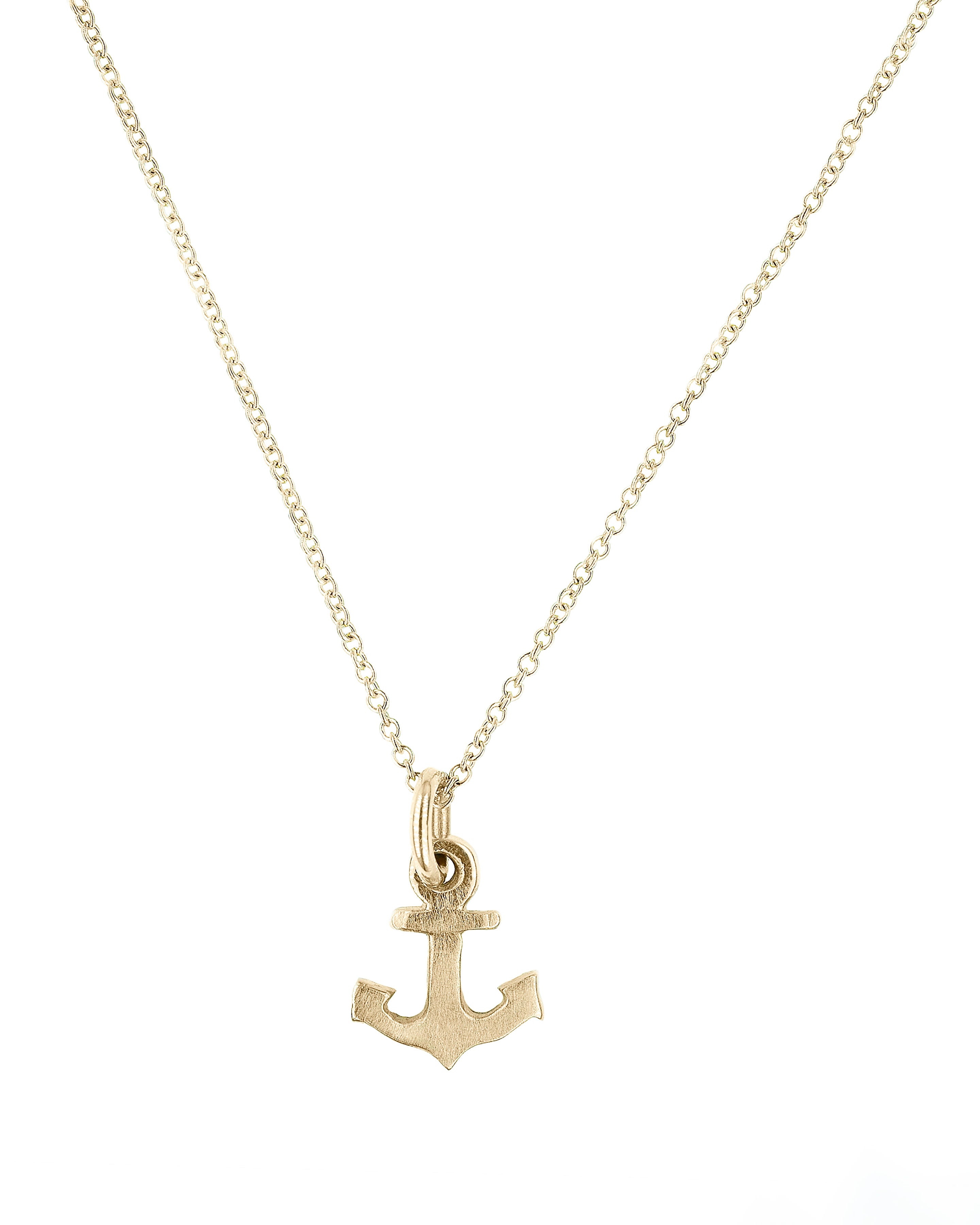 Solid Gold Anchor Necklace