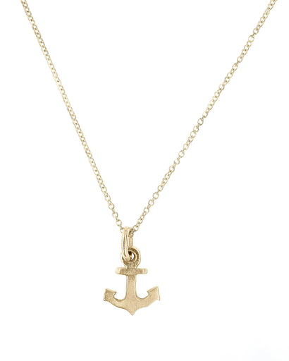 Solid Gold Anchor Necklace