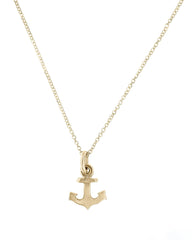 Solid Gold Anchor Necklace
