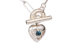 Large Tudor Locking Heart necklace in Sterling Silver on Statement Chain