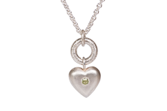 Small Tudor Locking Heart necklace in Sterling Silver