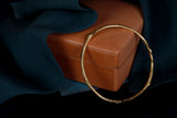 Thick Solid Gold Rose Twig Bangle