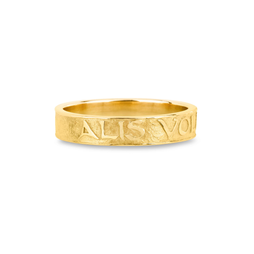 Solid Gold Alis Volat Motivational Ring