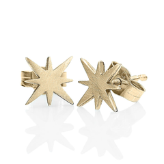 North Star Solid Gold Stud Earrings