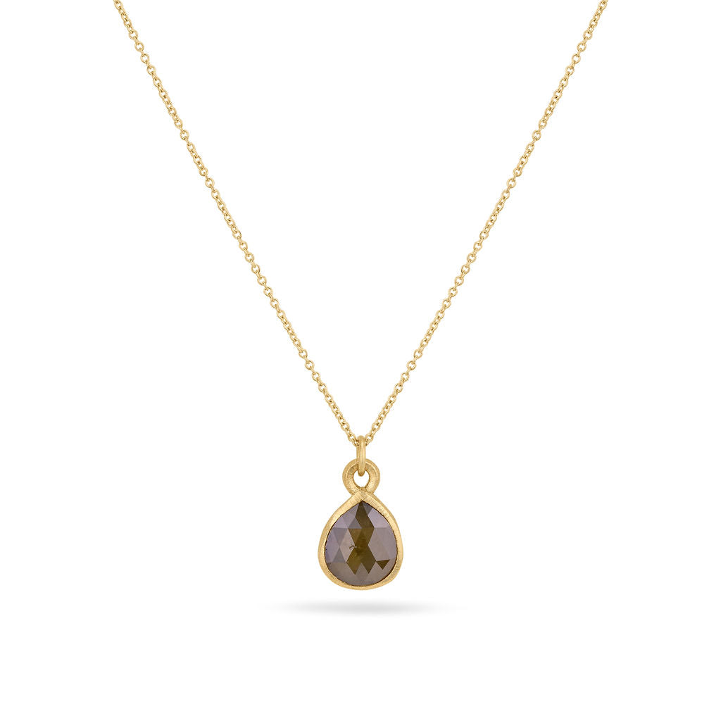 Green Diamond with 18 Carat Gold Pendant