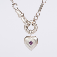 Small Tudor Locking Heart necklace in Sterling Silver