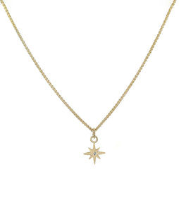 Solid Gold North Star necklace with ethical diamond