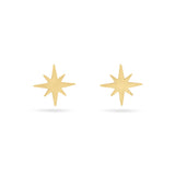 North Star Solid Gold Stud Earrings