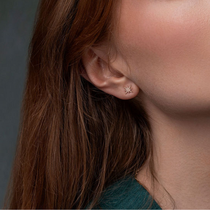 North Star Solid Gold Stud Earrings