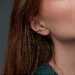 North Star Solid Gold Stud Earrings