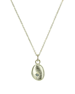 Solid Gold English Pebble Necklace with Ethical Diamond
