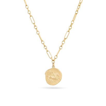 Pegasus corinthian coin solid gold pendant cast from original isabella day goldsmith
