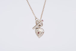 Small Tudor Locking Heart necklace in Sterling Silver